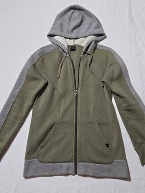 Oakley Olive Green & Gray Hooded Zip Jacket